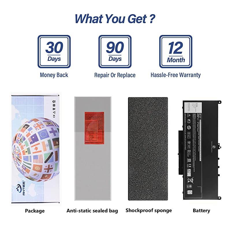 J60J5 MC34Y Laptop Battery Compatible with Dell Latitude E7270 E7470 P26S001 P61G001 Series Notebook R1V85 451BBSX 451BBSY 451BBSU 242WD 1W2Y2 GG4FM WYWJ2 PDNM2 76V 55Wh 4Cell