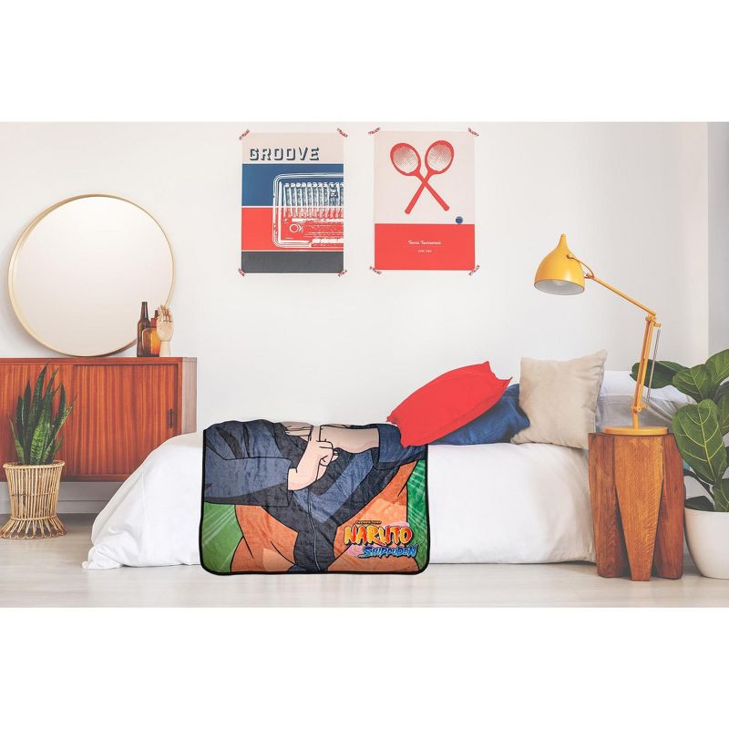 Just Funky Naruto Shippuden Naruto Uzumaki Character Fleece Throw Blanket | 60 x 45 Inches