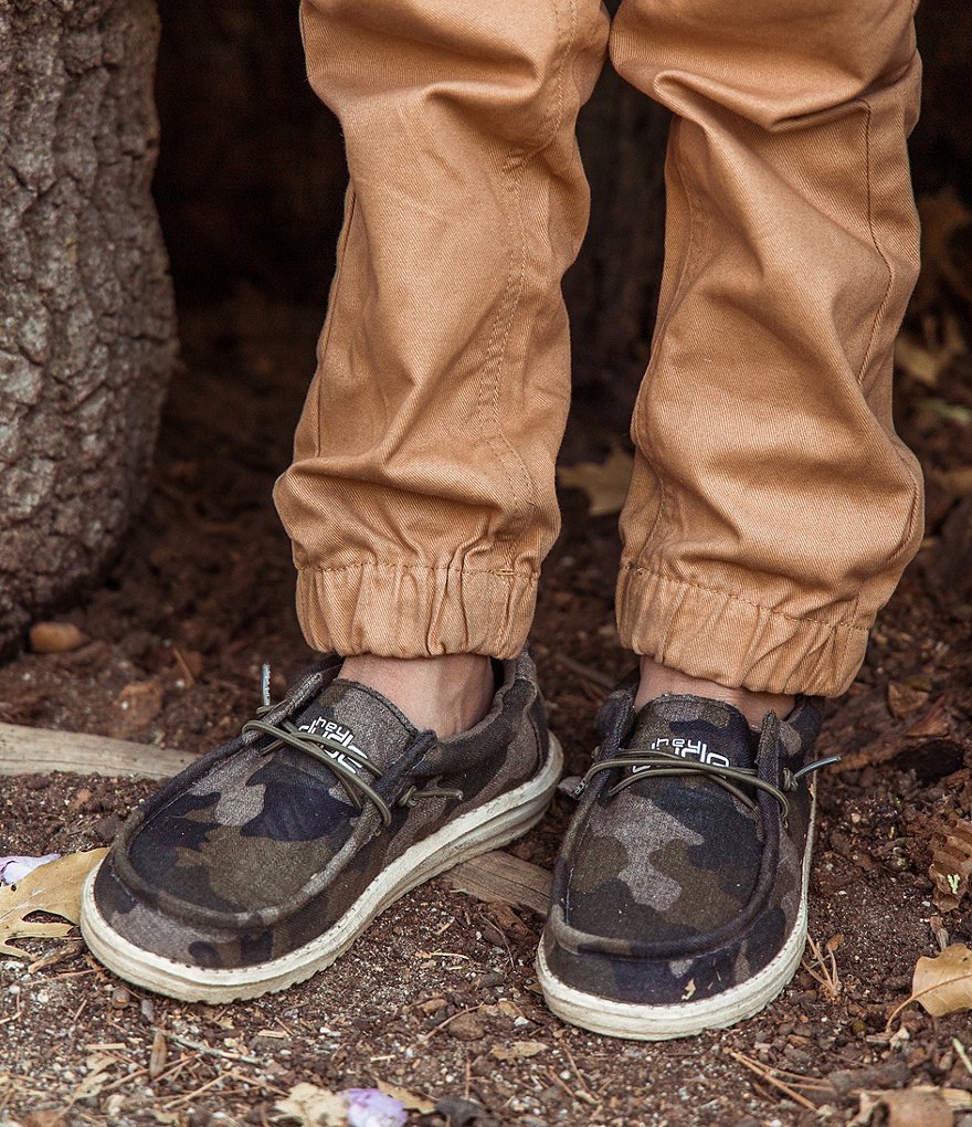 Hey Dude Boys' Wally Camo Linen Washable Slip-Ons (Toddler)