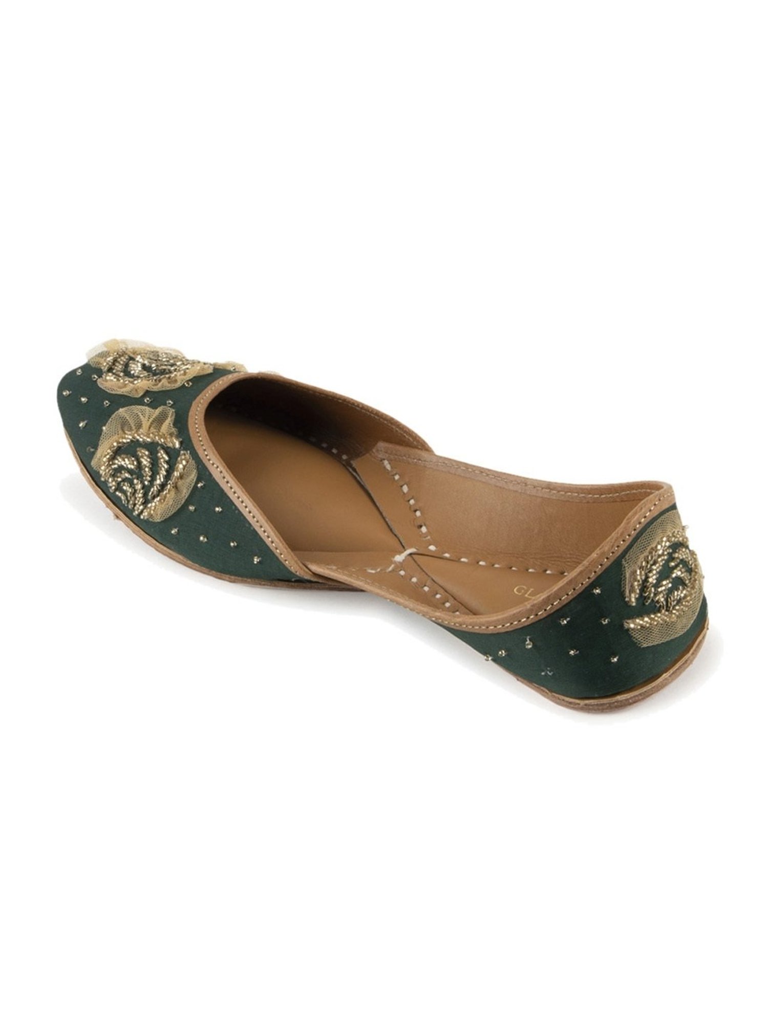 Glam Story Women's Teal Ethnic Juttis