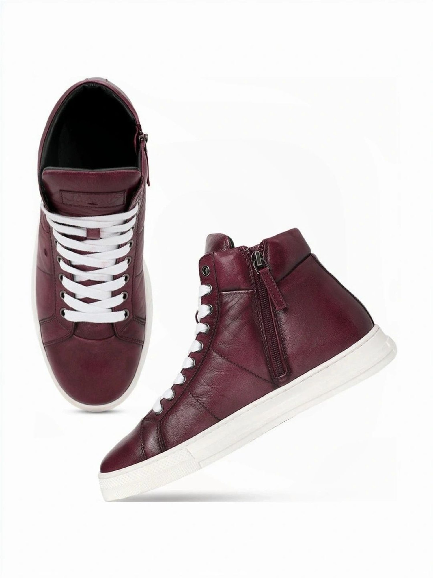 Saint G Men's Tesoro Burgundy Ankle High Sneakers