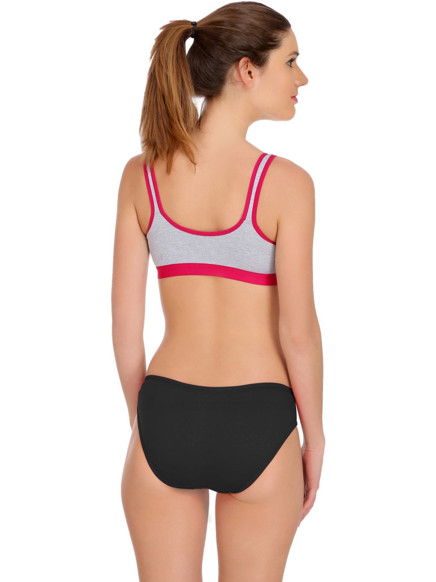 AROUSY Purple & Pink Cotton Bra Panty Set - Pack Of 2