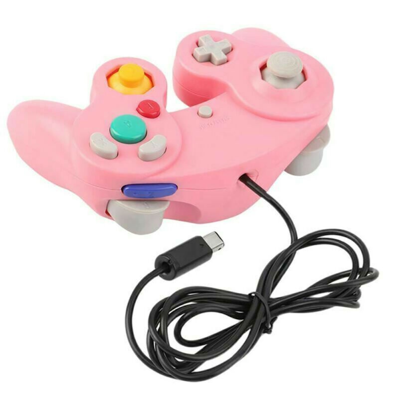 Vicabo HY-5101 Wired NGC Game Controller for Gamecube, Single-point Vibration Gamepad, for PC / Windows / MAC - Pink