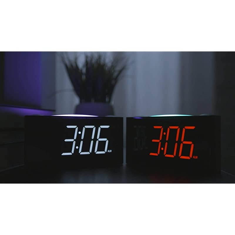Digital Alarm Clock for Bedrooms Large 65quot LED Display with Dimmer Snooze 7 Color Night Light Easy to Set USB Chargers Battery Backup 1224 Hours for Heavy Sleepers Kids Desk Elderly
