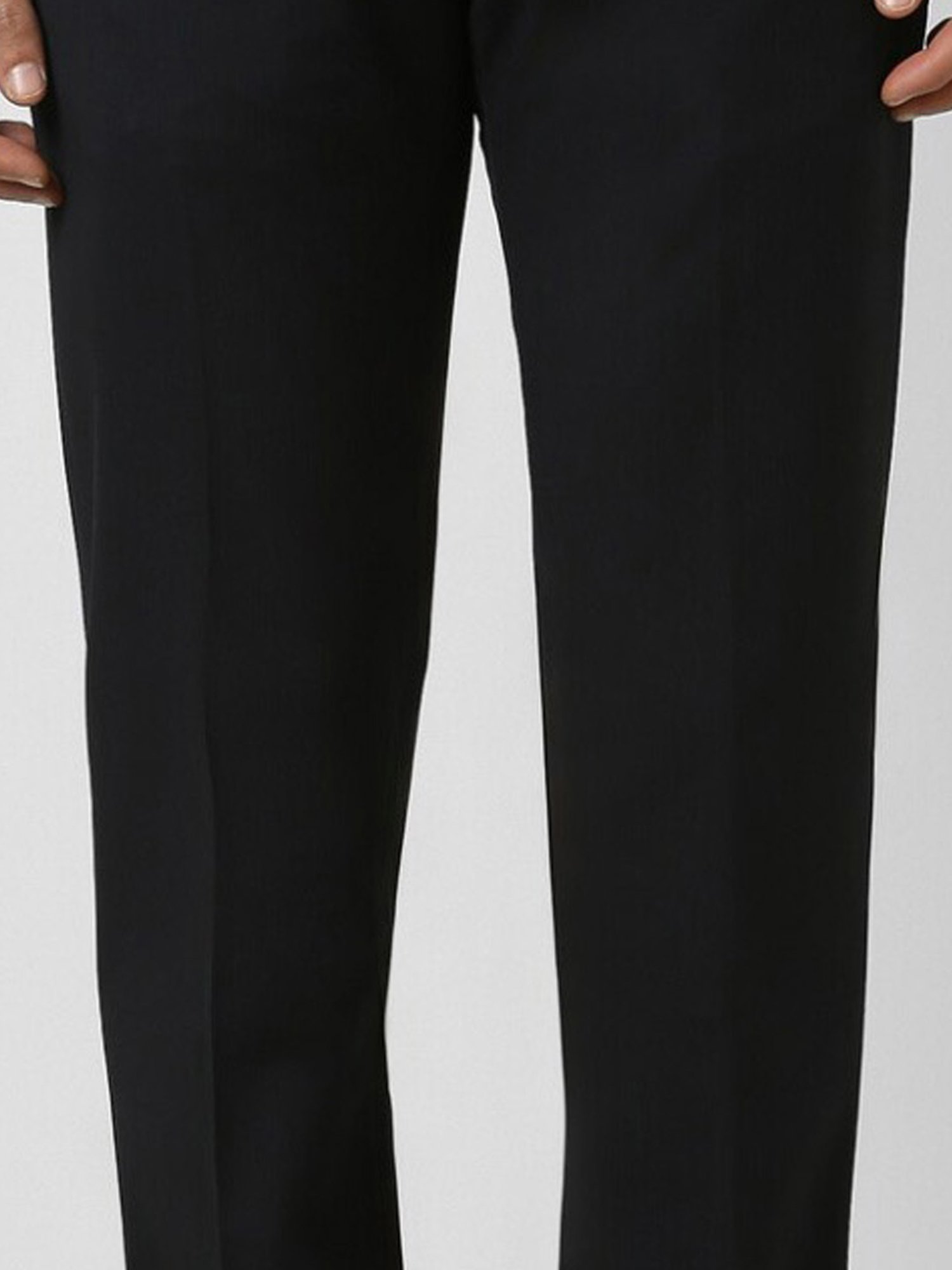 Van Heusen Black Slim Fit Texture Trousers