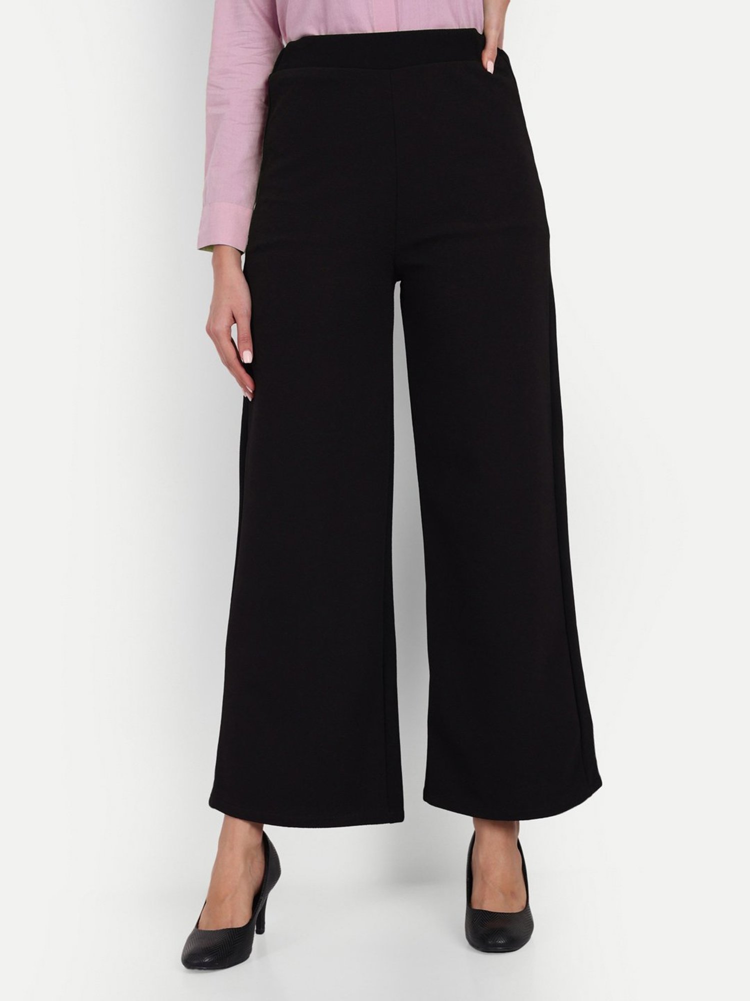 Broadstar Black Relaxed Fit High Rise Trousers