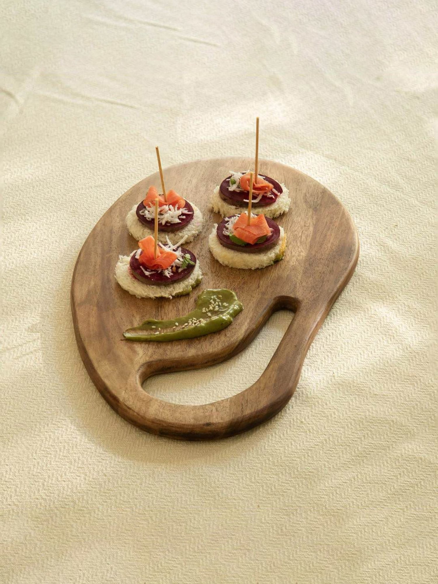 Crayton Beige & Brown Bamboo Chopping Board - Set of 1