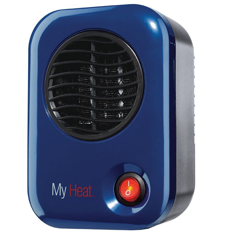 Lasko 102 MyHeat Small Portable Personal Electric 200 Watt Ceramic Space Heater for Office Desk and Home, Blue