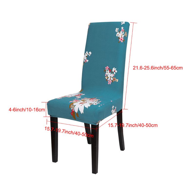 1 Pc Polyester Spandex Floral Print Fit Home Dining Chair Slipcovers Multicolored  - PiccoCasa