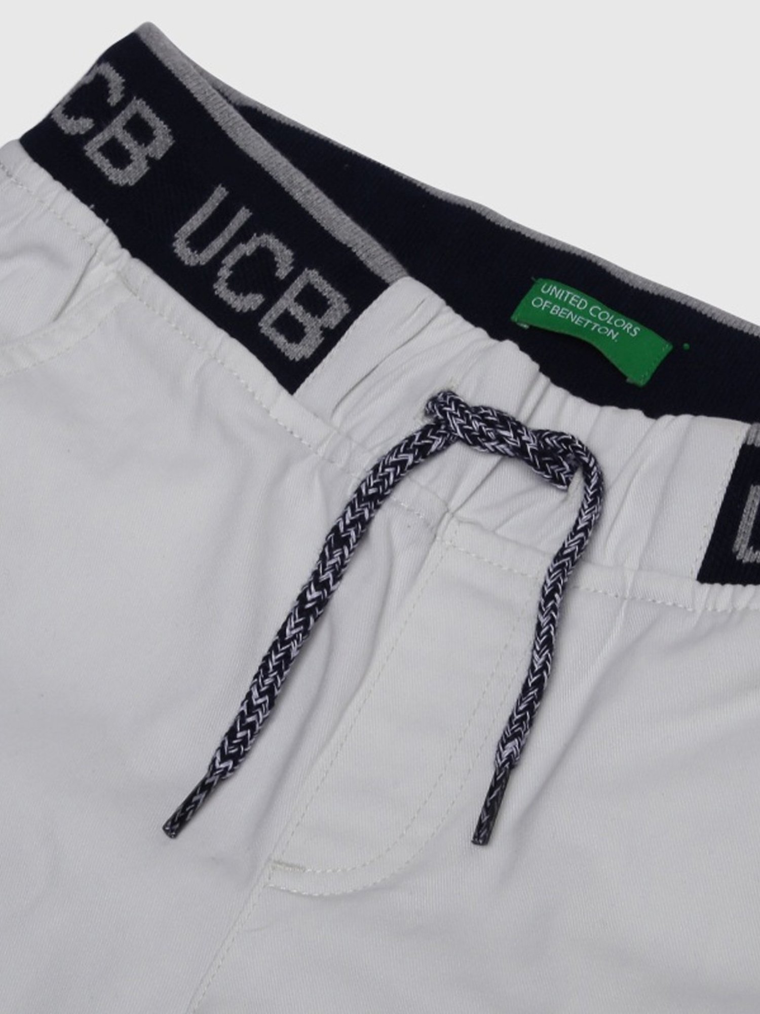 United Colors of Benetton Kids Off White Cotton Shorts