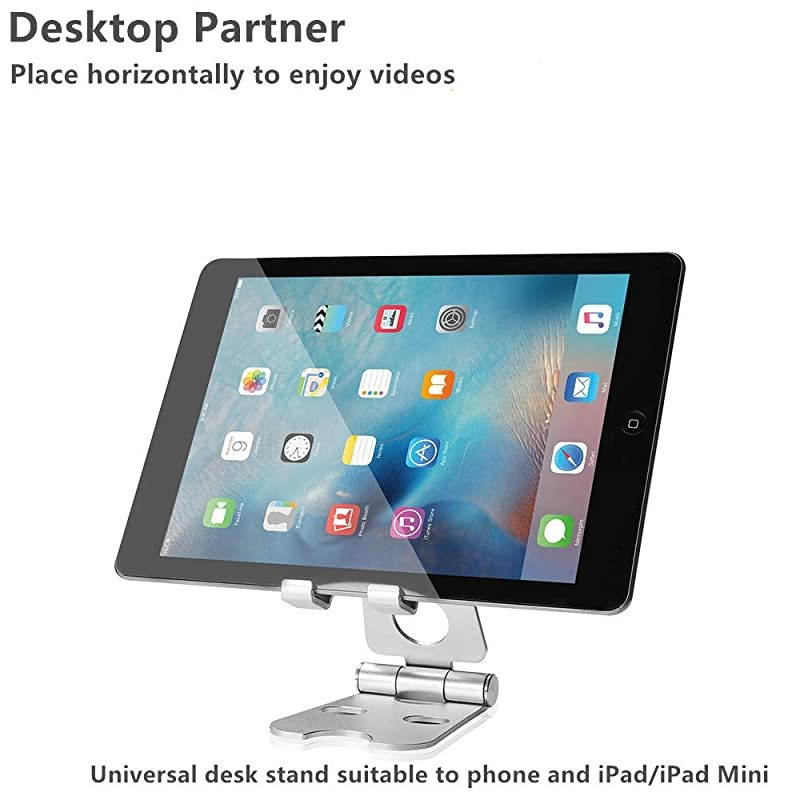Stand AdjustableDesktop Cell Phone Stand Holder Dock Compatible with Such as iPad Pro 97 105 129 Air Mini 4 3 2 Kindle Nexus EReader 413 Silver