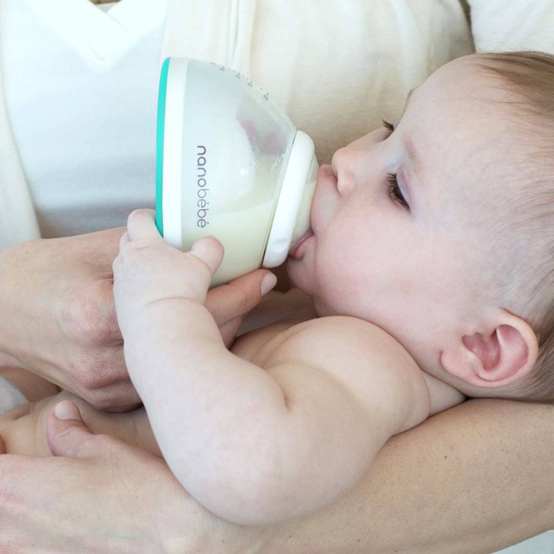 Nanobebe Stage 2 Transition 3pk Baby Bottle 8oz - Gray