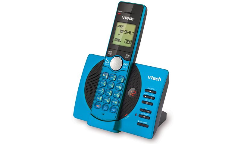 VTech CS6929-15 DECT 6.0 Expandable Cordless Phone System with Answering Machine, 1 Handset - Blue