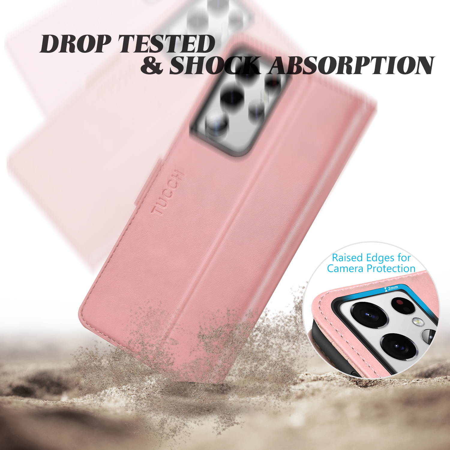 TUCCH Galaxy S21 Ultra Wallet Case, Magnetic Shockproof PU Leather Case with[Kickstand][RFID Blocking][TPU Shell] Protective Flip Cover Compatible with Galaxy S21 Ultra 5G (6.8''), Myrtle Green