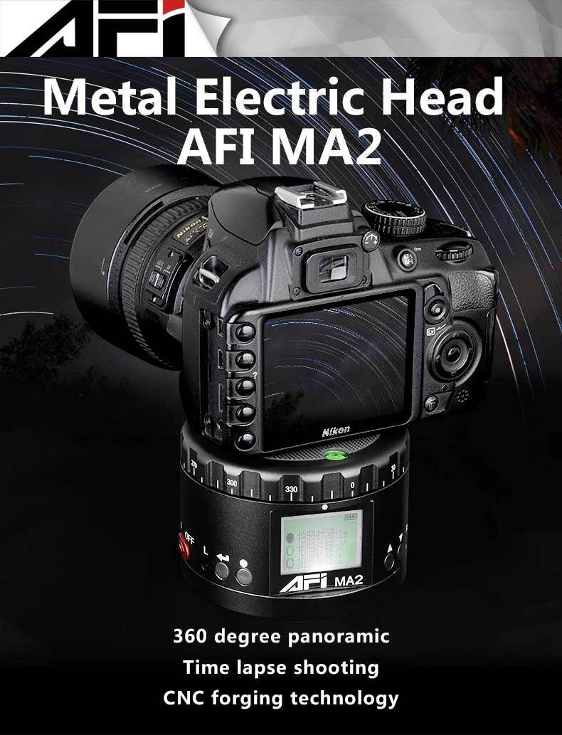 AFI MA2 Metal Electric Head Panoramic Gimbal Camera Stablizer 360 Degree Time Lapse Shooting Lasting Life HD Display For Canon Nikon Sony DSLR
