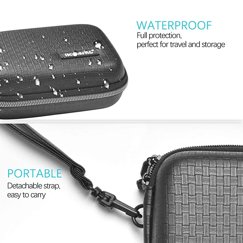 Cable Organizer Bag Portable 67 Inch Hard Drive Case Shockproof Electronics Organizer Phone Charger Earbuds Cord Case Pouch Fits Anker 10000mAh 13000mAh Power Bank