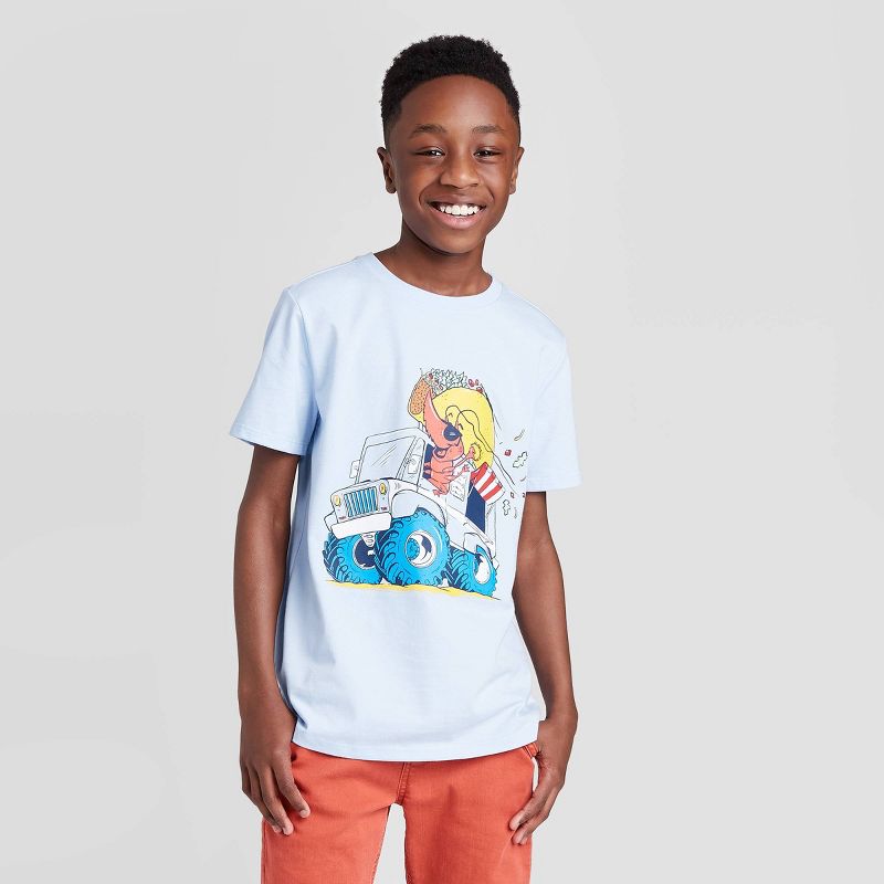 Boys' Short Sleeve Graphic T-Shirt - Cat & Jack™ Light Blue XXL