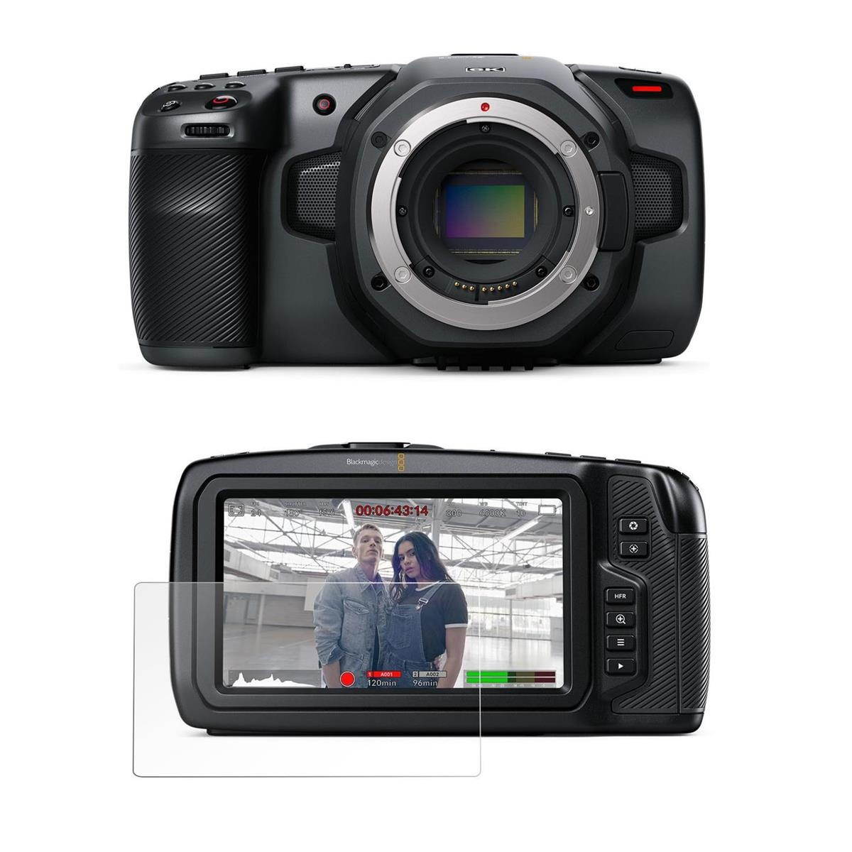 Blackmagic Design Pocket Cinema Camera 6K, Canon EF With Glass Screen Protector