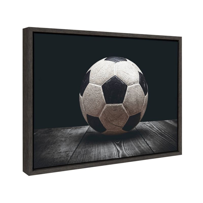 18" x 24" Sylvie Soccer Ball Framed Canvas by Shawn St. Peter Gray - DesignOvation