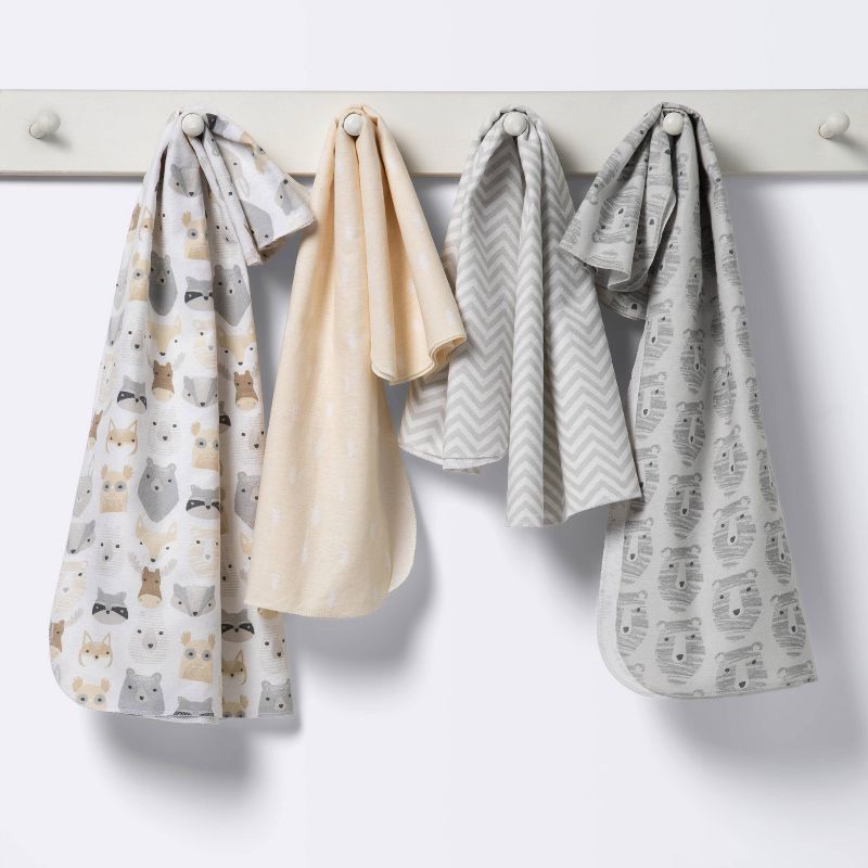 Touched by Nature Baby Organic Cotton Muslin Tranquility Blanket, Blue Elephant, One Size