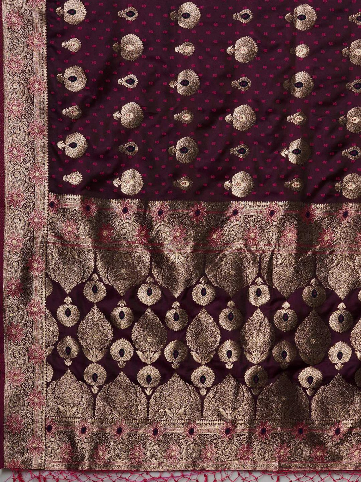 Saree Mall Purple Woven Saree With Unstitched Blouse