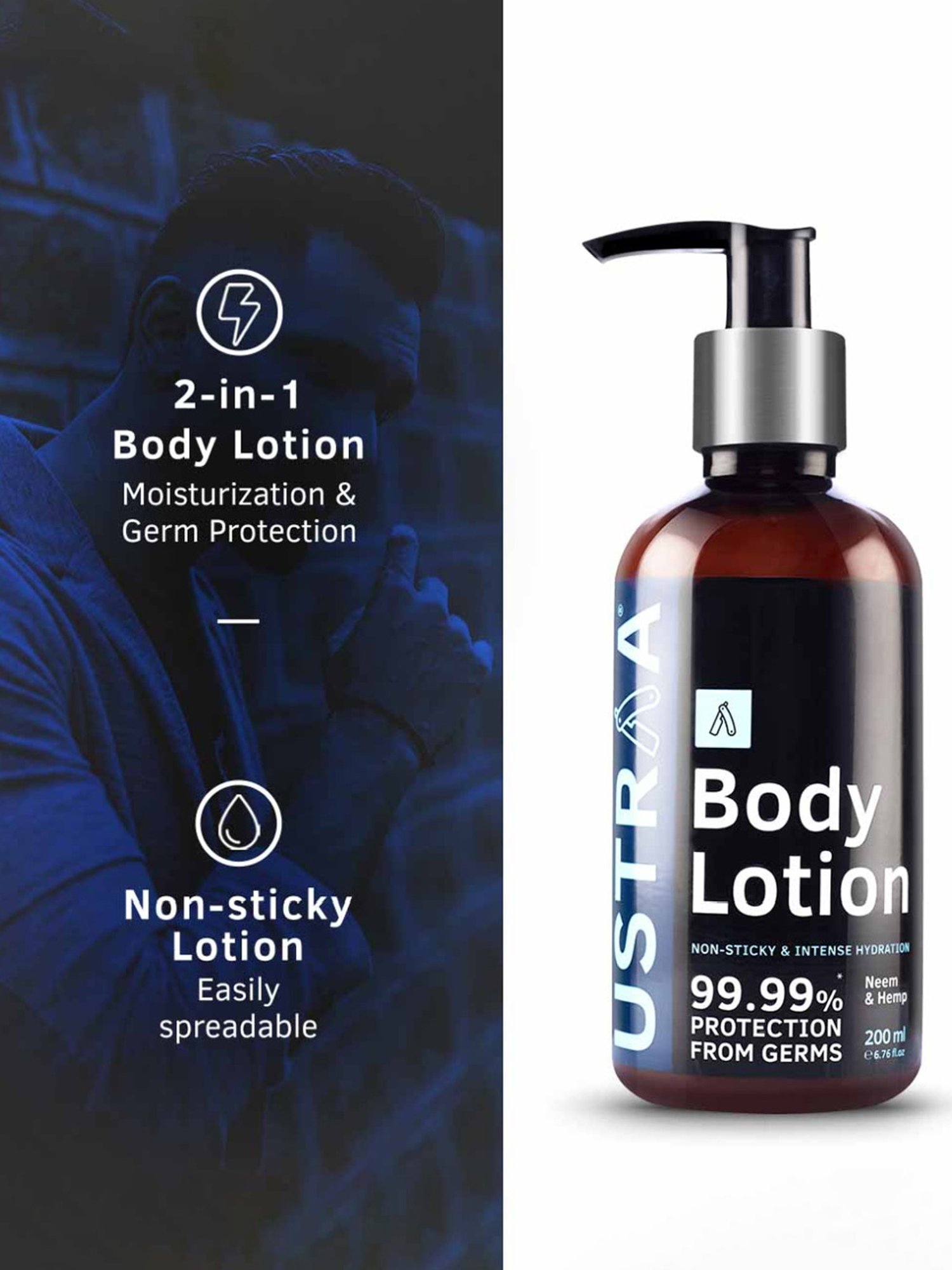 Ustraa Germ Free Body Lotion & Dry Skin De-Tan Face Mask Combo