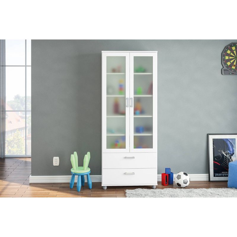 70.28" Quebec 2 Door Bookcase White - Chique