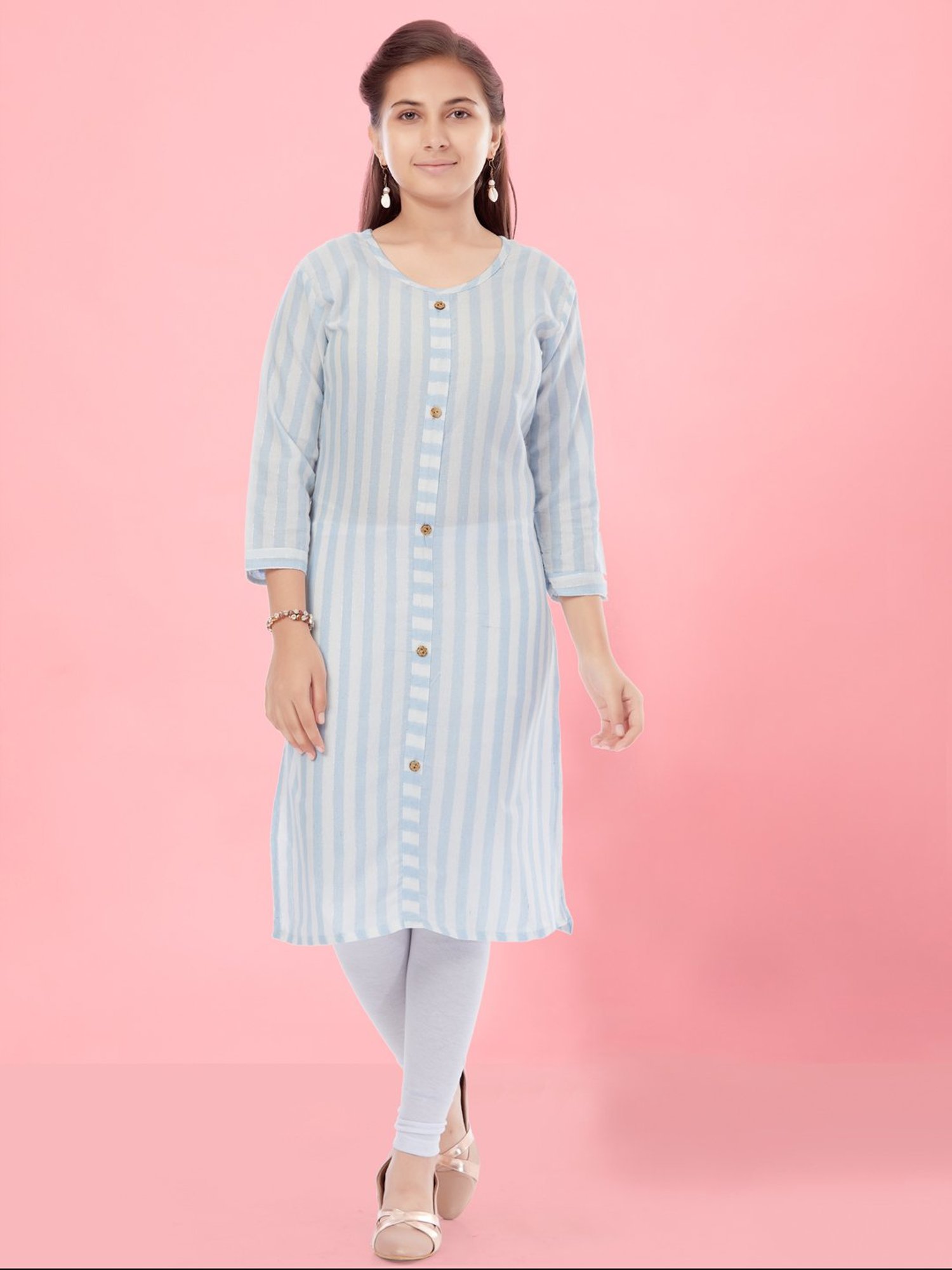 Peppermint Kids Navy Regular Fit Kurta Set