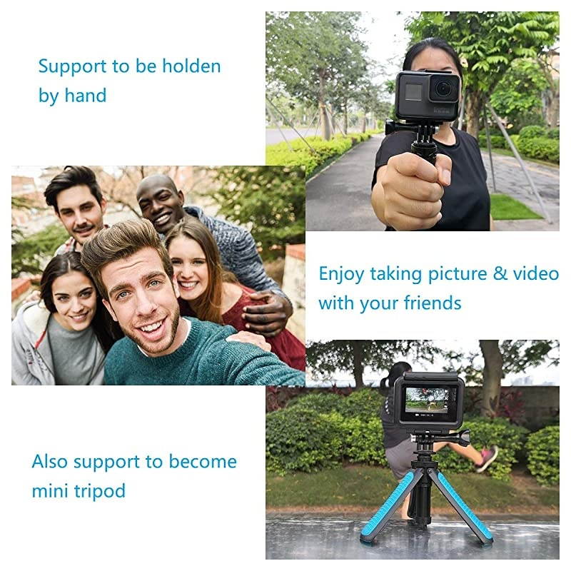 Mini Selfie Stick Tripod Kit Two in One Compatible with GoPro AKASO Action Camera and Cell Phone Accessories