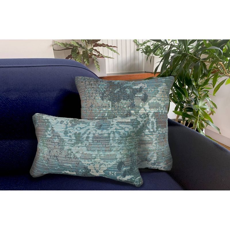 18"x18" Marina Kermin Indoor/Outdoor Square Pillow Blue - Liora Manne