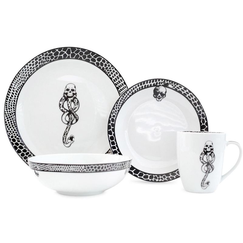 Robe Factory LLC Harry Potter Voldemort Death Eater Dinnerware Sets | 16-Piece Ceramic Dinner Set