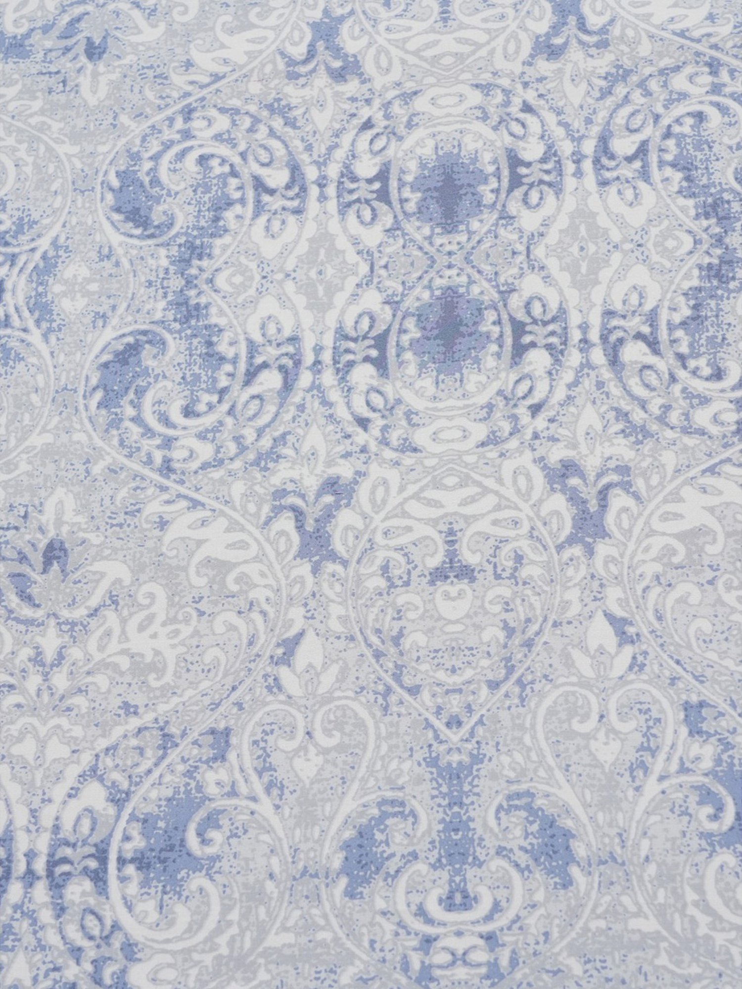 Maspar PBS Refined Retro Baroque Printed Blue 400 TC Cotton King Bed Sheet With 2 Pillow Covers