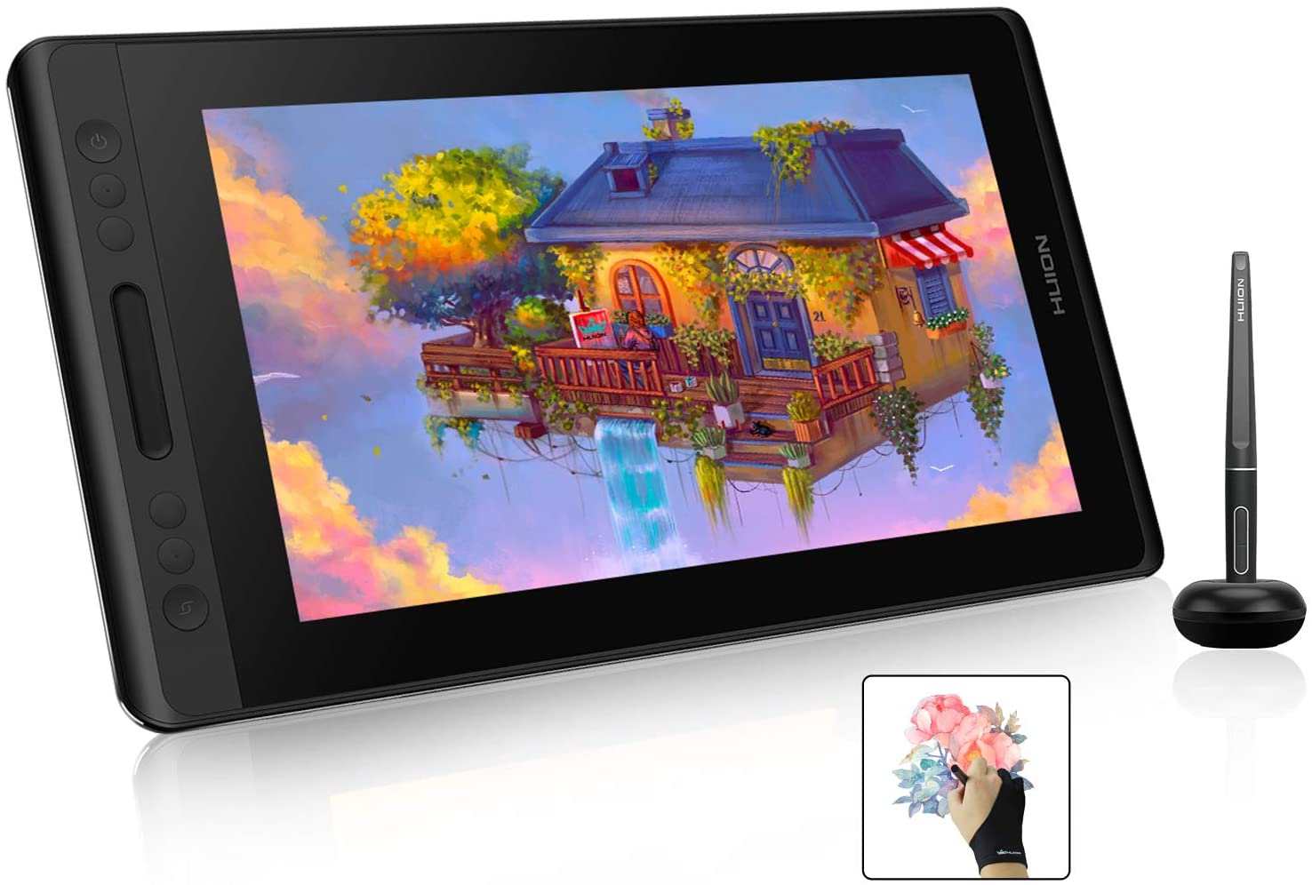 Huion KAMVAS Pro 13 Graphics Drawing Monitor Pen Display Tilt Function 8192 Pen Pressure Battery-Free Stylus, Full-Laminated Screen, 120% sRGB(No Stand)