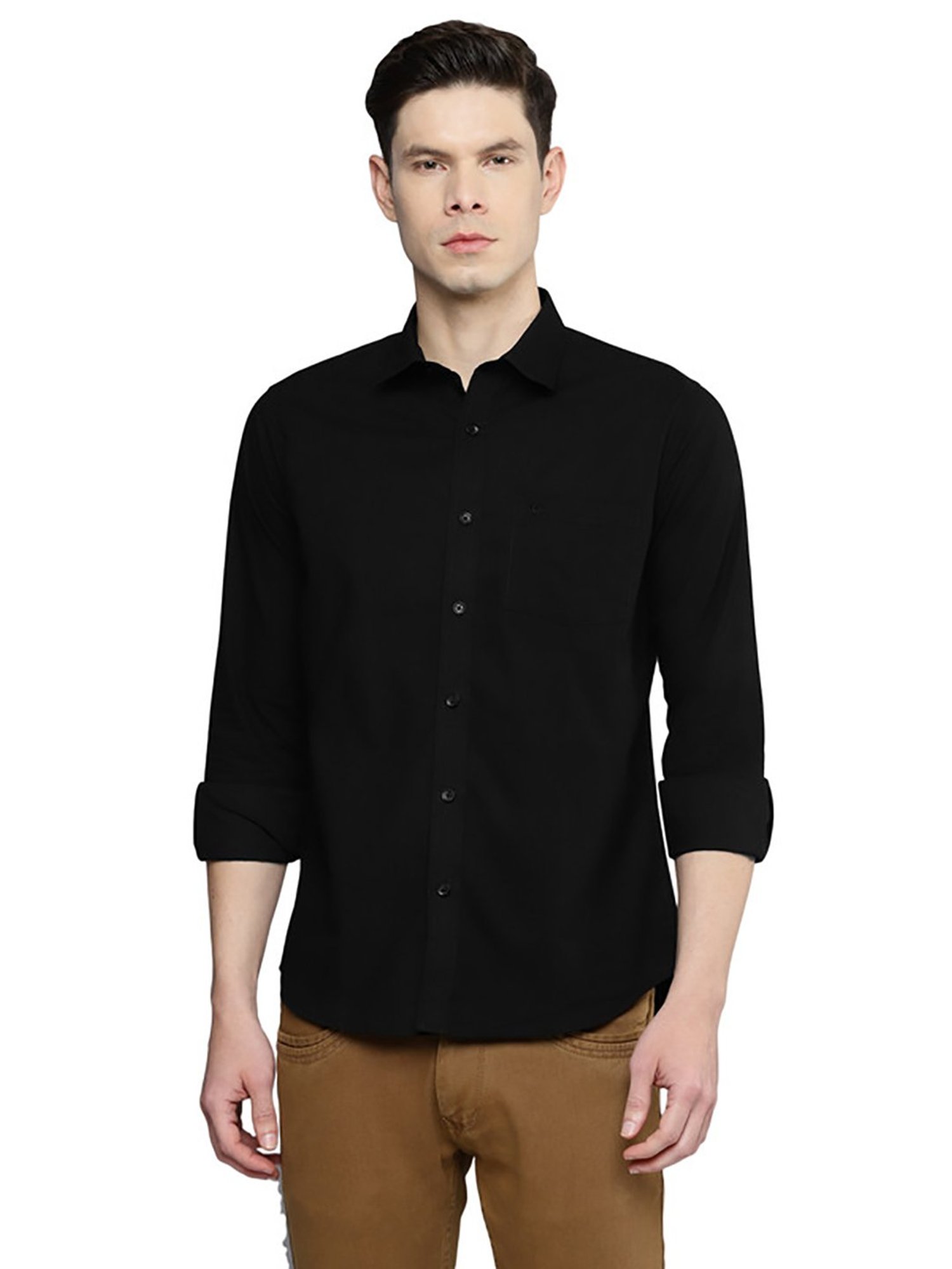 Allen Cooper Black Regular Fit Shirt