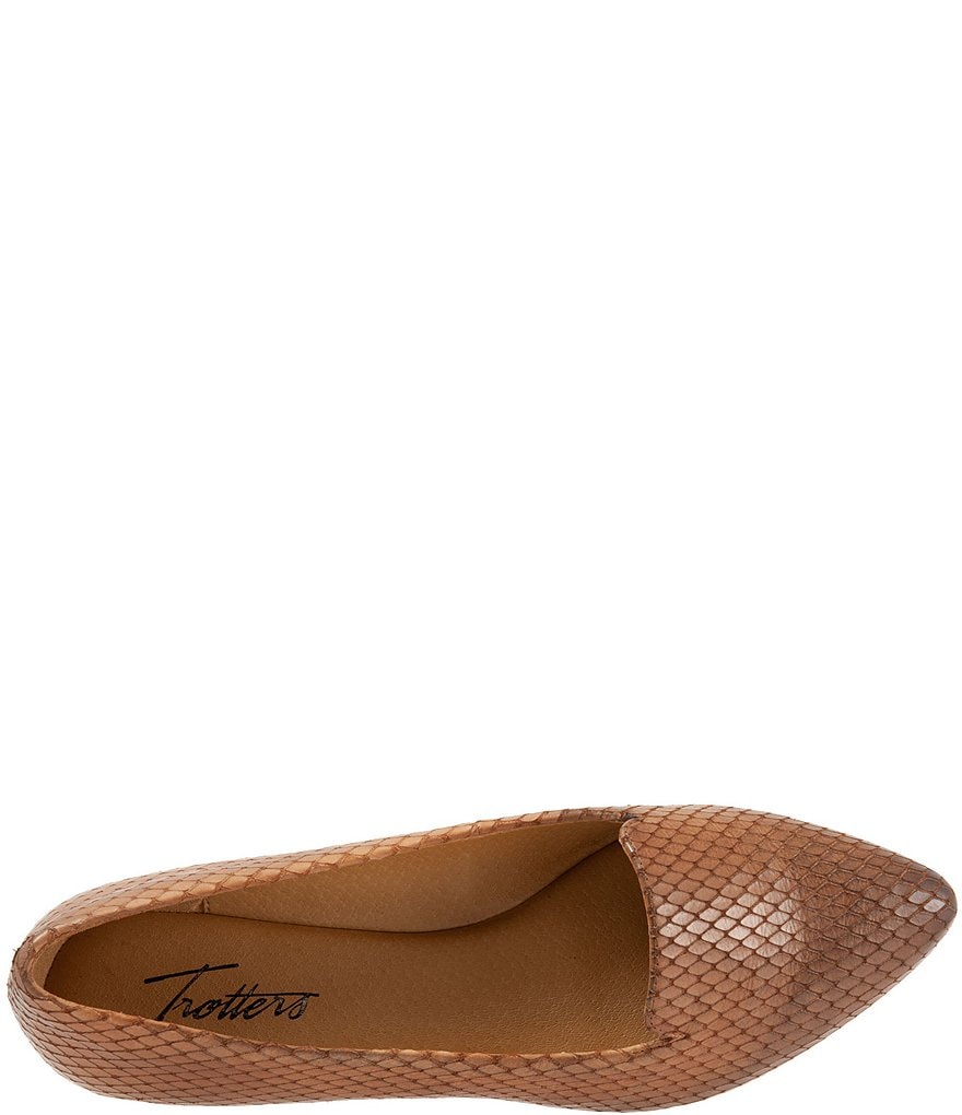 Trotters Harlowe Pattern Detail Leather Flat Loafers