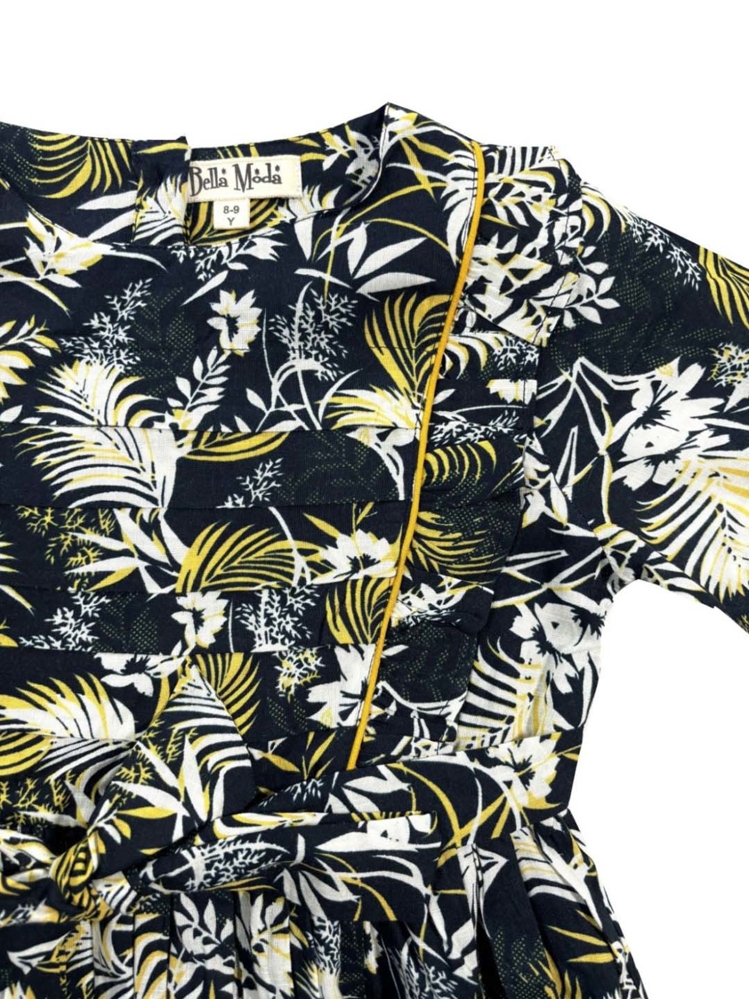 Bella Moda Kids Multicolor Cotton Printed Full Sleeves Dress