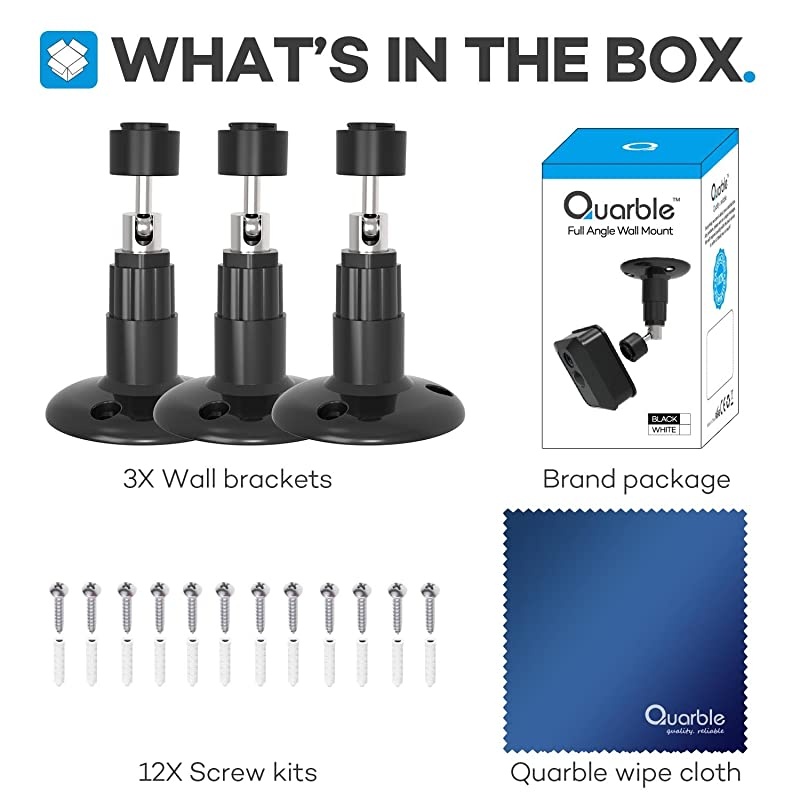 XT XT2 Camera Wall Mount,360 Degree Protective Adjustable Indoor Outdoor Mount for XT Outdoor Camera Security System(Black)-3PACK