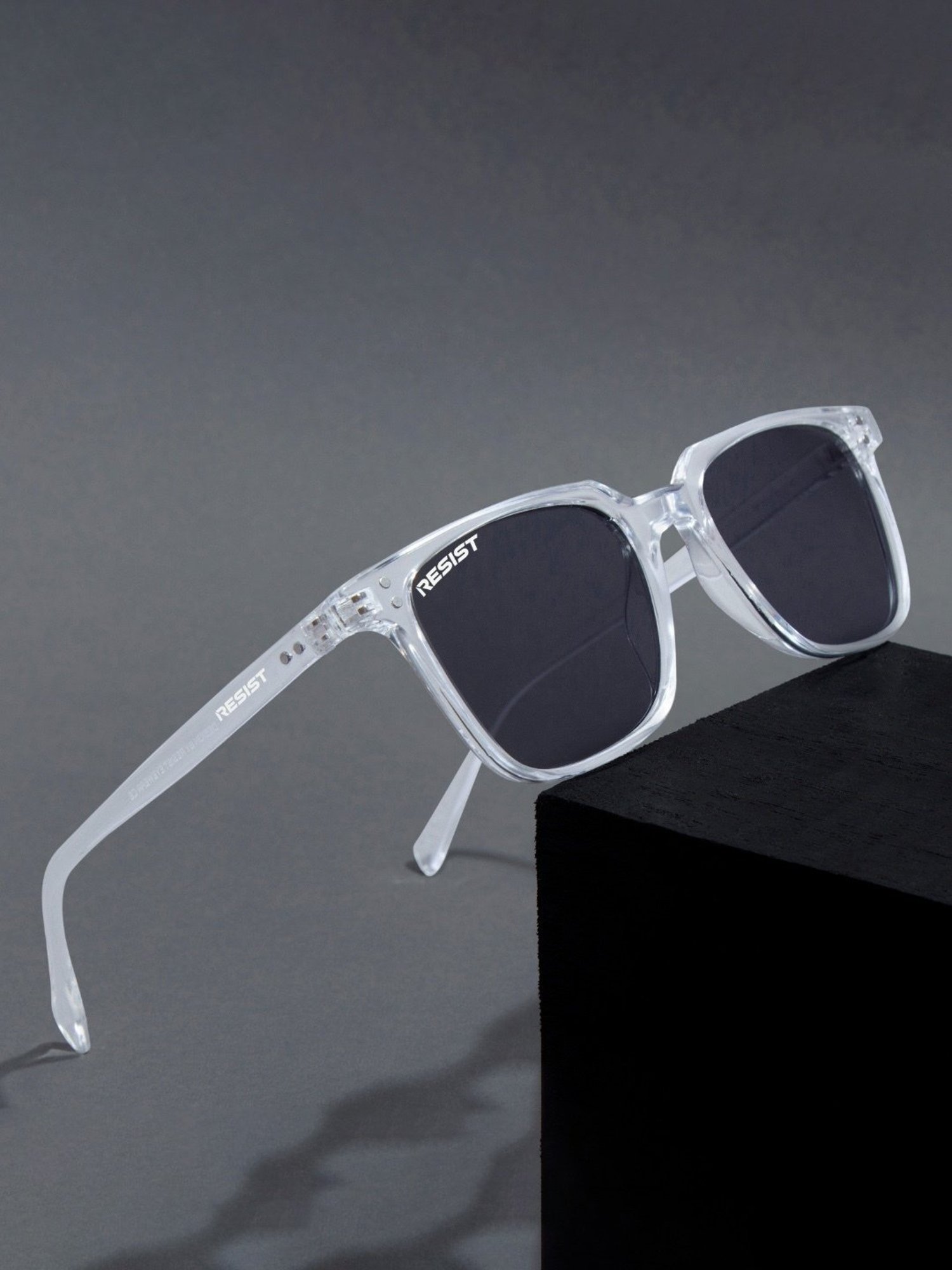 Resist Eyewear Black Wayfarer uv protected Unisex Sunglasses