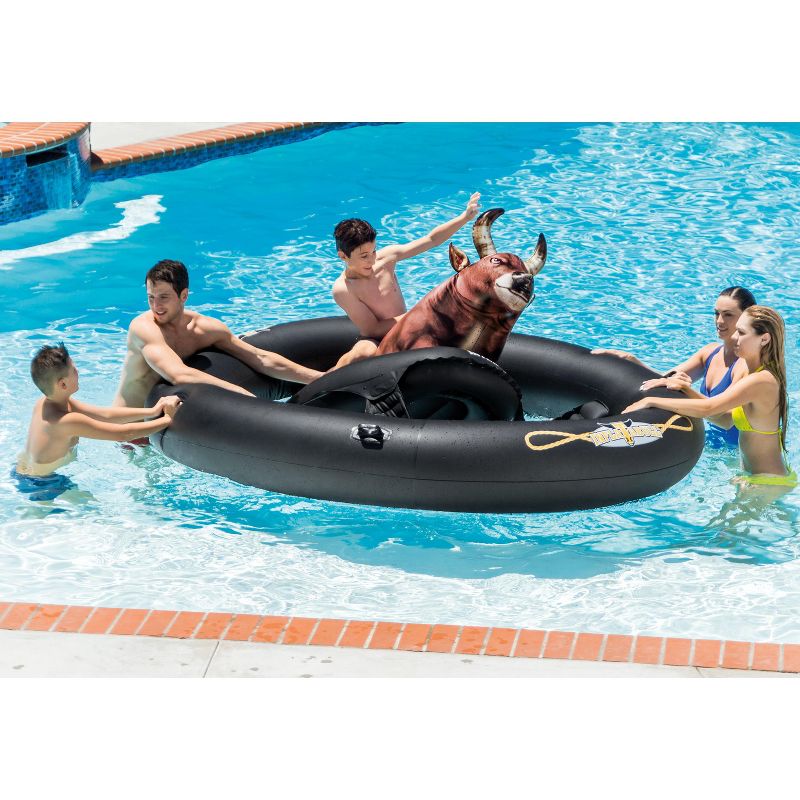 Intex Inflatabull Inflatable Pool Float & Intex Inflatable Canopy Island Float