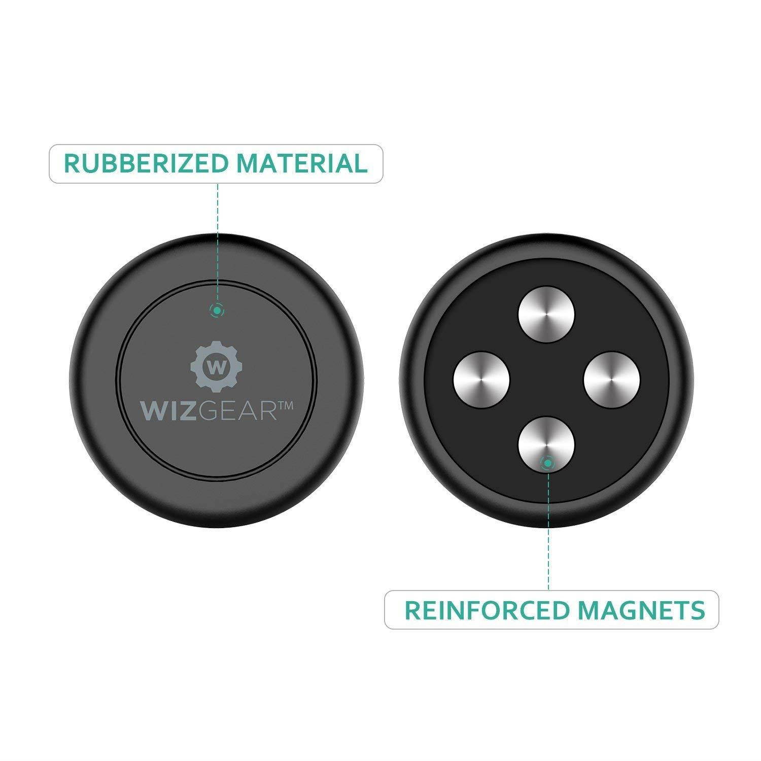 WizGear Universal Flat Stick On Dashboard Magnetic Car Mount Holder for Cell Phones and Mini Tablets with Fast Swift-Snap Technology - Extra Slim