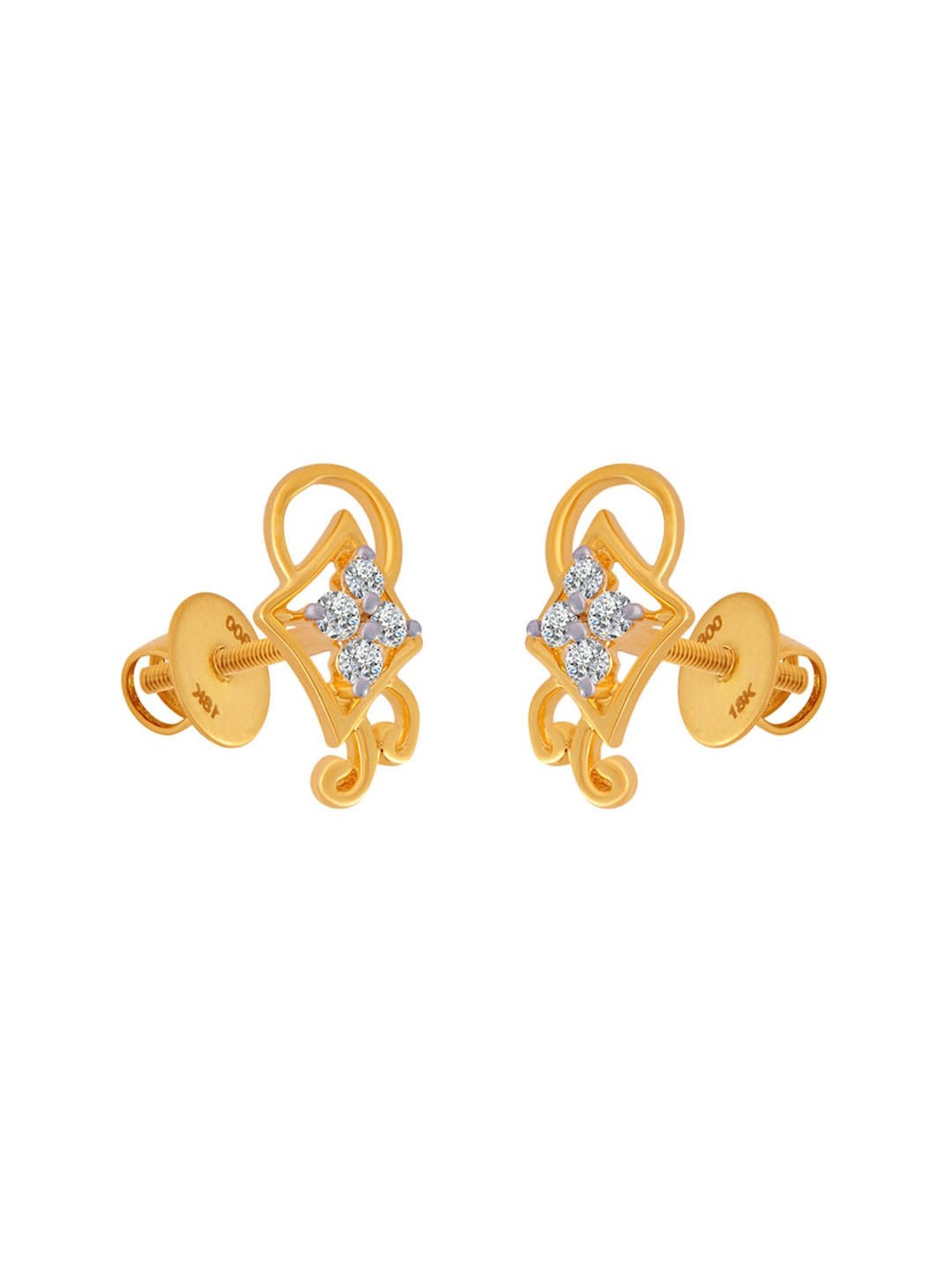 P.C. Chandra Jewellers 18 kt Gold & Diamond Earrings