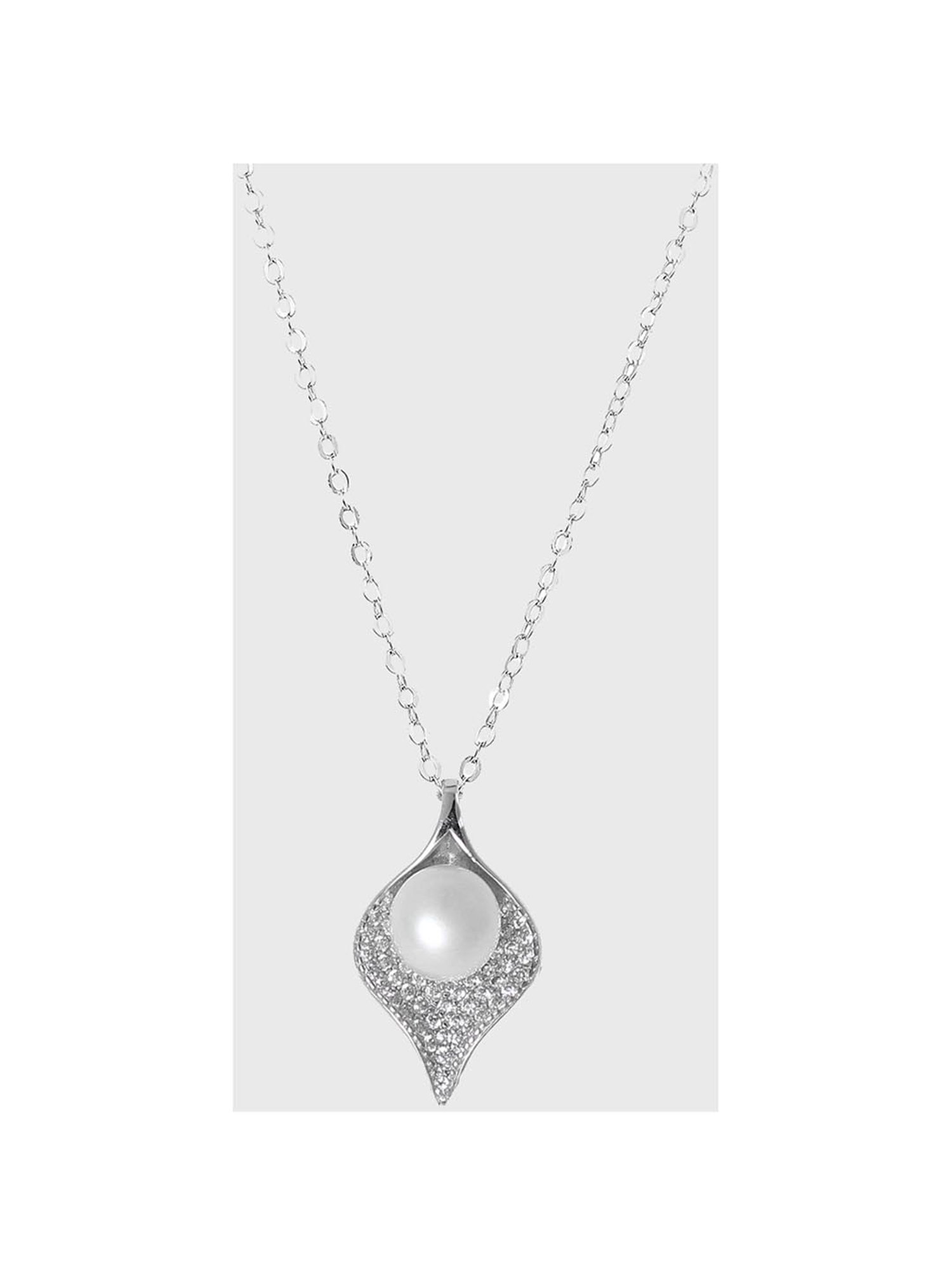 GIVA 92.5 Sterling Silver Seashell Pearl Necklace for Women