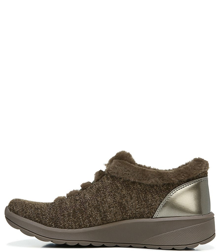 Bzees Premium Golden Brown Faux Fur Lined Washable Wedge Booties