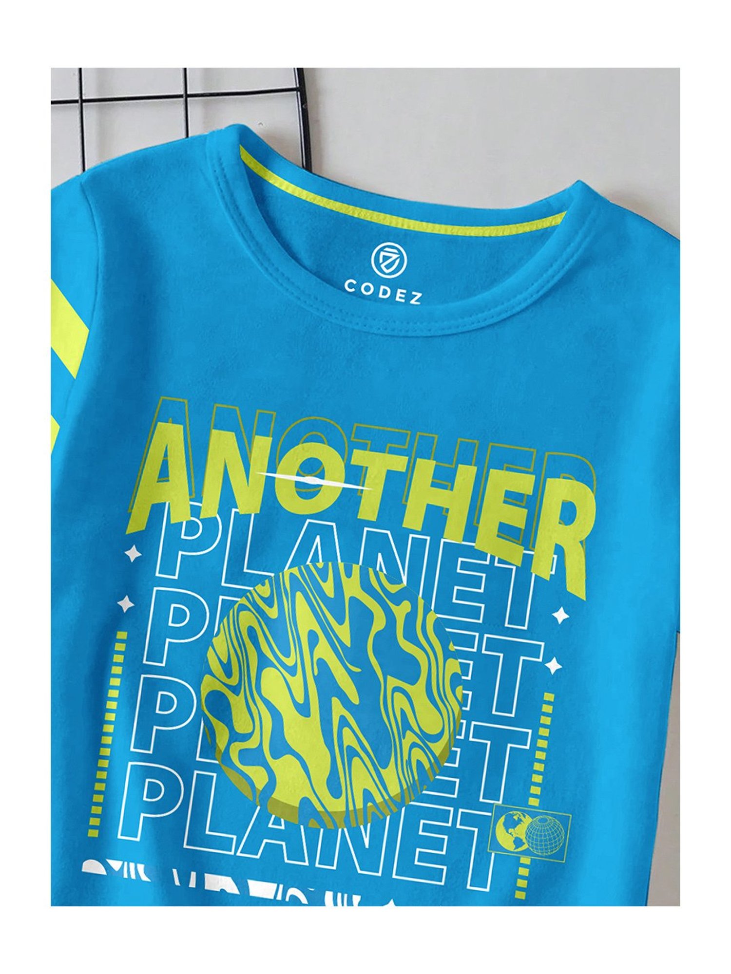 Codez Boys Blue & Cream Printed T-Shirt (Pack Of 3)