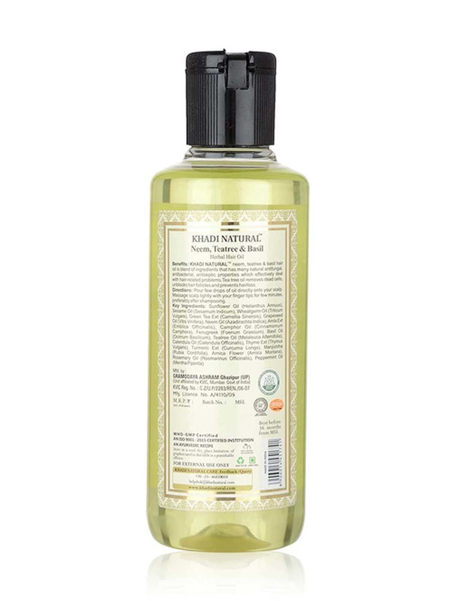 Khadi Natural Herbal Neem Teatree & Basil Hair Oil - 210 ml
