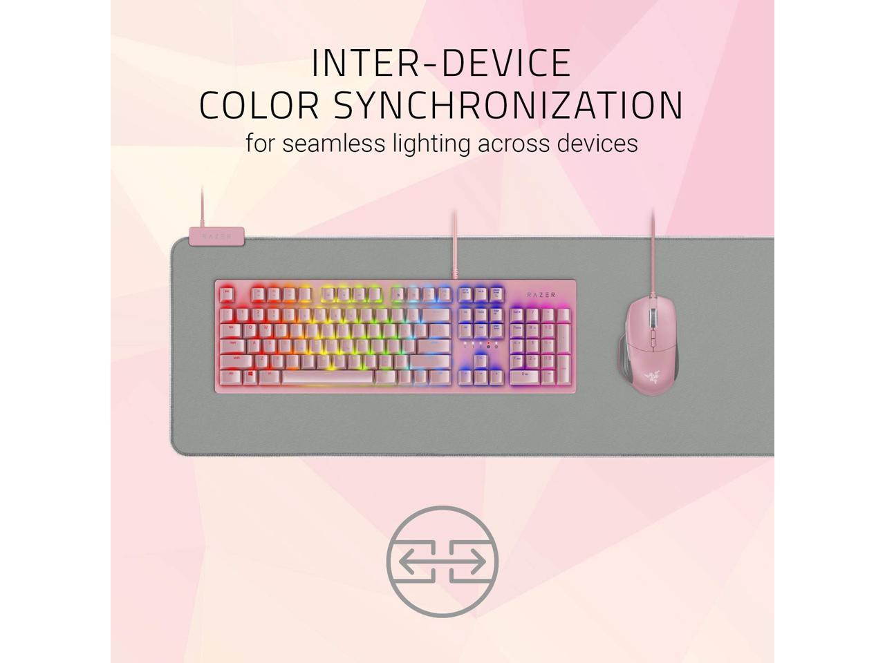 Razer Goliathus Extended Chroma Gaming Mouse Pad: Customizable Chroma RGB Lighting - Soft, Cloth Material - Balanced Control & Speed - Non-Slip Rubber Base - Quartz Pink