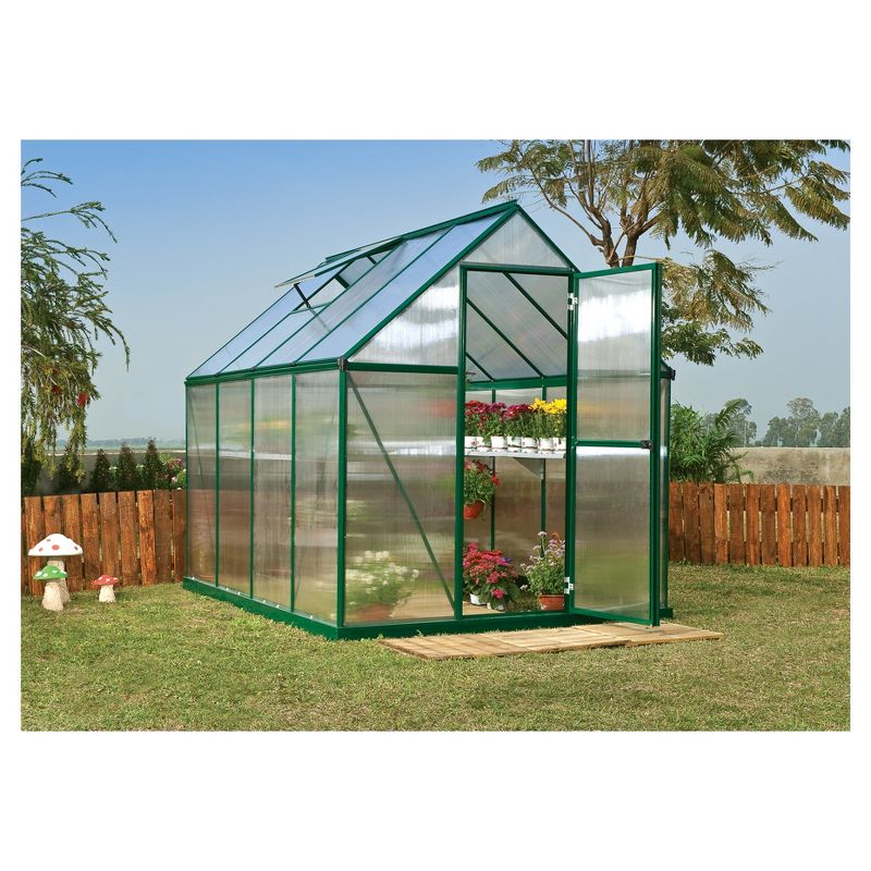 6'X8' Mythos Greenhouse - Green - Palram