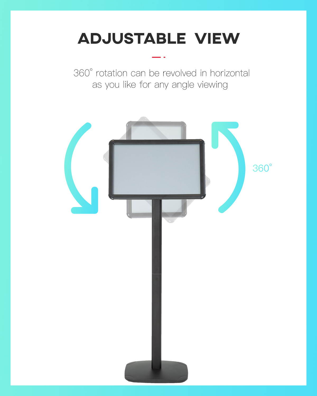 Sign Stand Base Sign Holder Standing Pedestal Poster Stand 11x17 Inch Curved Menu Advertising Sign Stand Display Both Vertical & Horizontal View Aluminum Snap Open Frame Sign Stand