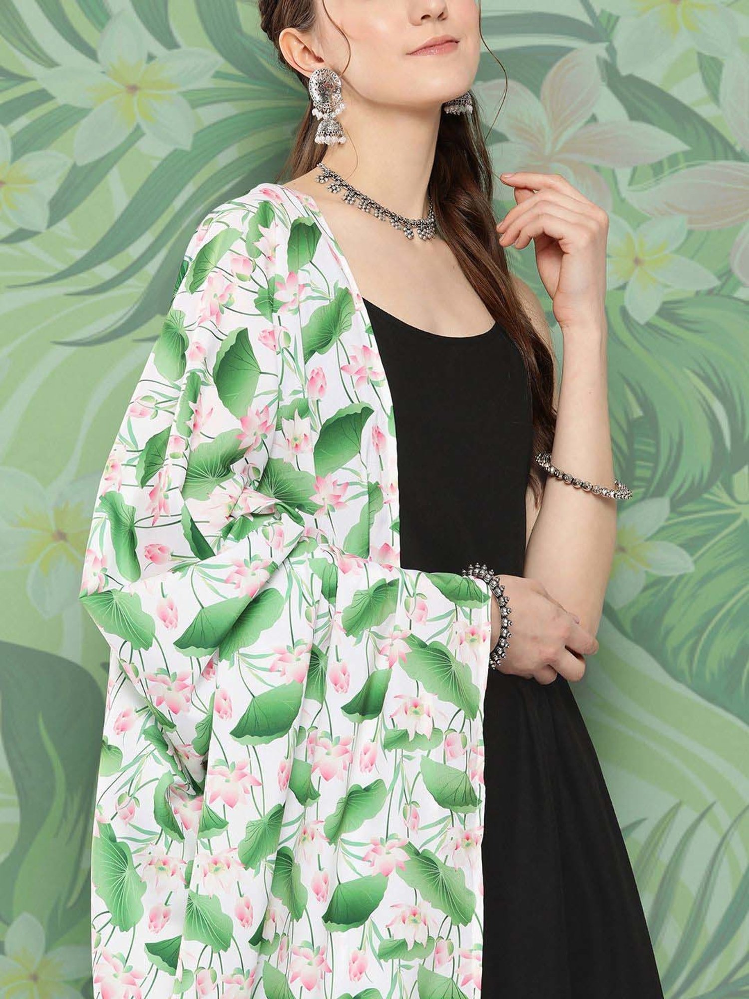 Inweave Black & White Kurta & Palazzo Set with Dupatta