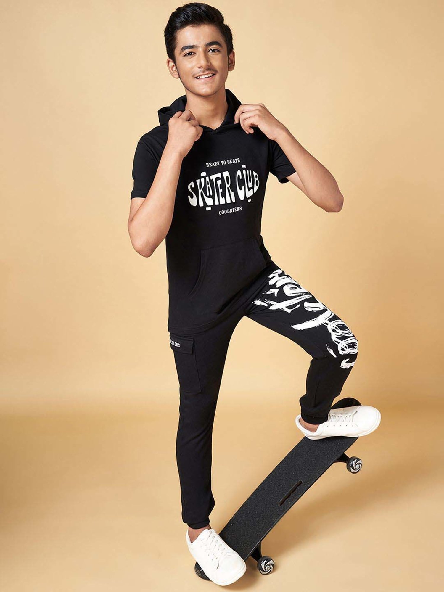 Coolsters by Pantaloons Kids Black Cotton Printed T-Shirt